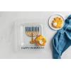 Mud Pie Hanukkah Menorah Glass Plate
