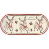 Mud Pie Everything Christmas Plate, Reindeer Vintage, 4″ x 9″