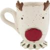 Mud Pie Farmhouse Christmas Pedestal Mug, Reindeer Farm, 16 oz