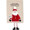 Mud Pie Santa Christmas Dangle Leg Towel, 26″ x 16 1/2″, Small