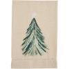 Mud Pie White Christmas Painted Towel, Tree, 21″ x 14″