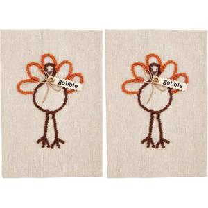 Mud Pie Fall Knotted Towel, Gather, 21″ x 14″(Pumpkin)