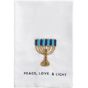 Mud Pie Hanukkah Menorah Beaded Hanukkah Towel