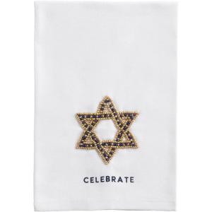Mud Pie Hanukkah Star of David Beaded Hanukkah Towel