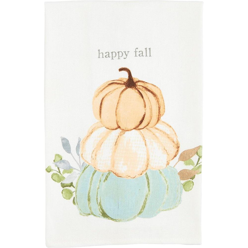 imageMud Pie Christmas Hand Towel Wreath Santa 16 12quot x 26quotHappy Fall