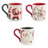 Mud Pie Vintage Christmas Mug, Reindeer, 15 oz(Santa)