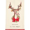 Mud Pie Christmas Hand Towel, Wreath Santa, 16 1/2″ x 26″(Reindeer Bell)