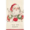 Mud Pie Christmas Hand Towel, Wreath Santa, 16 1/2″ x 26″(Santa and Reindeer)