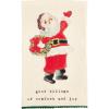 Mud Pie Christmas Hand Towel, Wreath Santa, 16 1/2″ x 26″(Wreath Santa)
