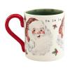 Mud Pie Vintage Christmas Mug, Reindeer, 15 oz(Santa Face)