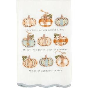 Mud Pie Christmas Hand Towel, Wreath Santa, 16 1/2″ x 26″(Autumn)