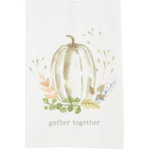 Mud Pie Christmas Hand Towel, Wreath Santa, 16 1/2″ x 26″(Gather Together)