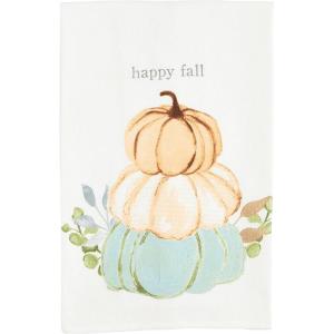 Mud Pie Christmas Hand Towel, Wreath Santa, 16 1/2″ x 26″(Happy Fall)