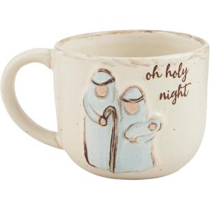 Mud Pie Nativity Church Mug, Oh Holy, 15 oz