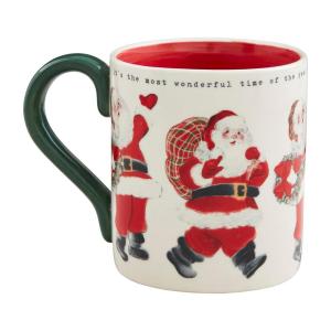 Mud Pie Vintage Christmas Mug, Reindeer, 15 oz(Santa)