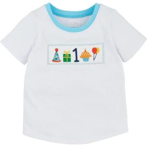 Mud Pie Baby-Boys Mud Pie Childrens Smocked Birthday Tee(White)