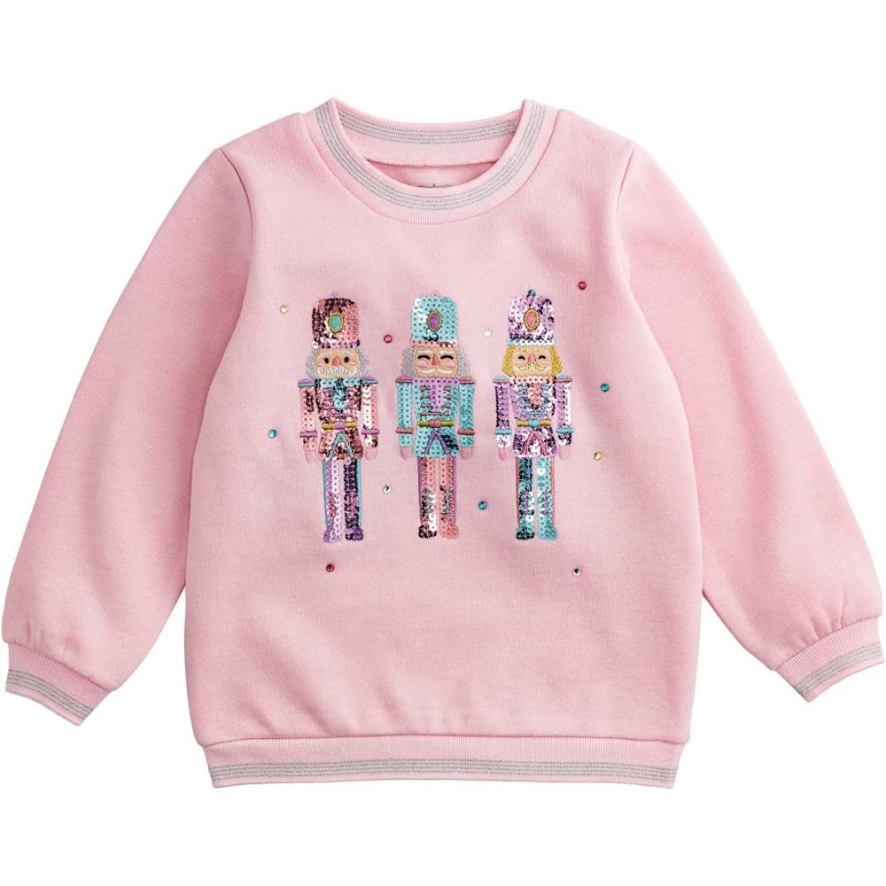imageMud Pie unisexchild Mud Pie Kids Christmas Nutcracker Sequin SweatshirtPink
