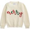 Mud Pie Boys Kids Christmas Merry Sweater(White)