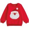 Mud Pie unisex-child Mud Pie Kids Christmas Applique Santa Sweatshirt(Red)