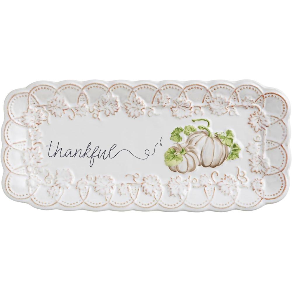 imageMud Pie Thanksgiving White Pumpkin Everything Plate