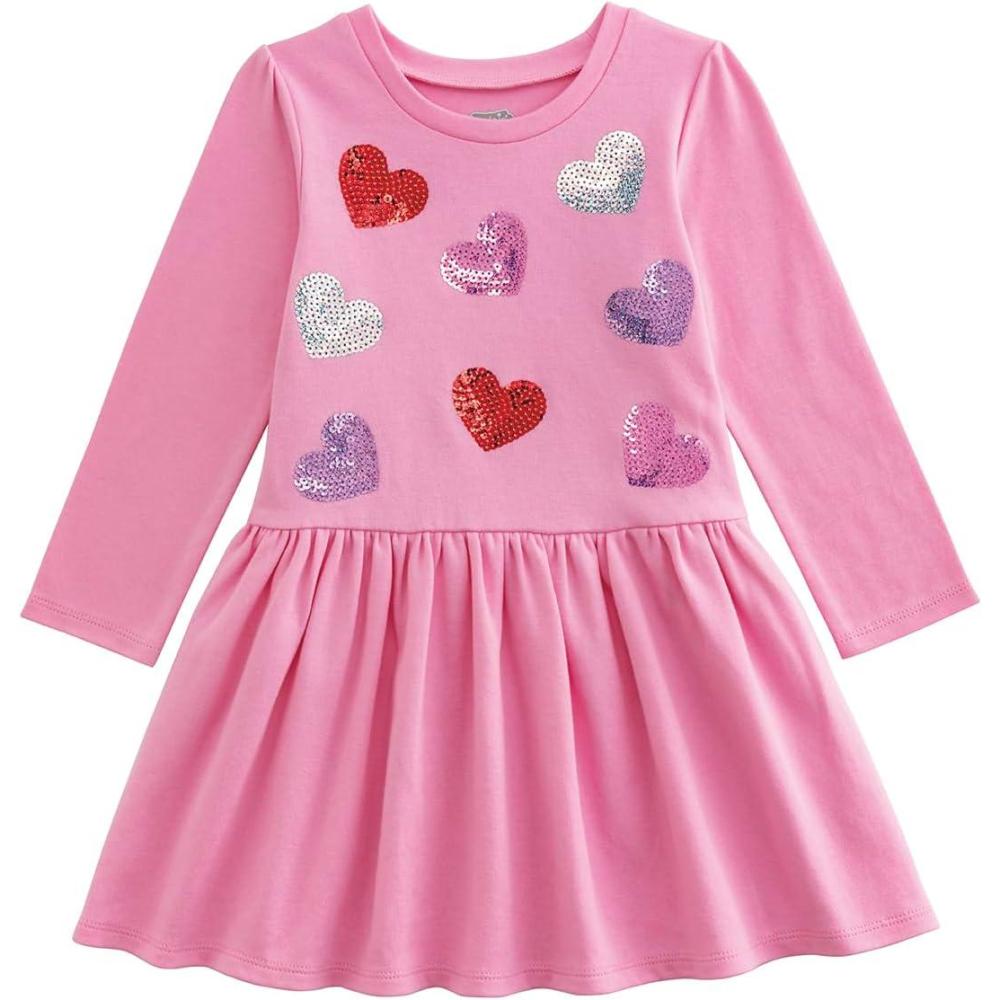 imageMud Pie Baby Girls Kids Day Valentine Sequin DressPink