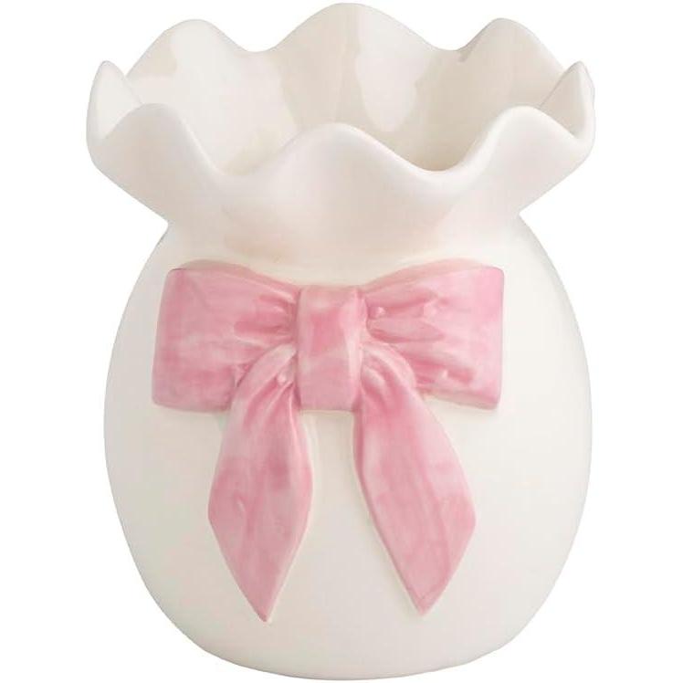 imageMud Pie Valentines Day Big Bow Ruffle Bud Vase