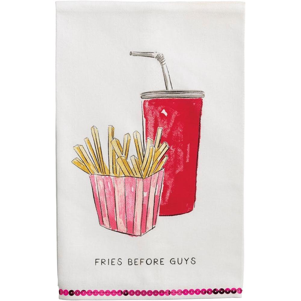 imageMud Pie Valentines Day Fries Sequin Towel