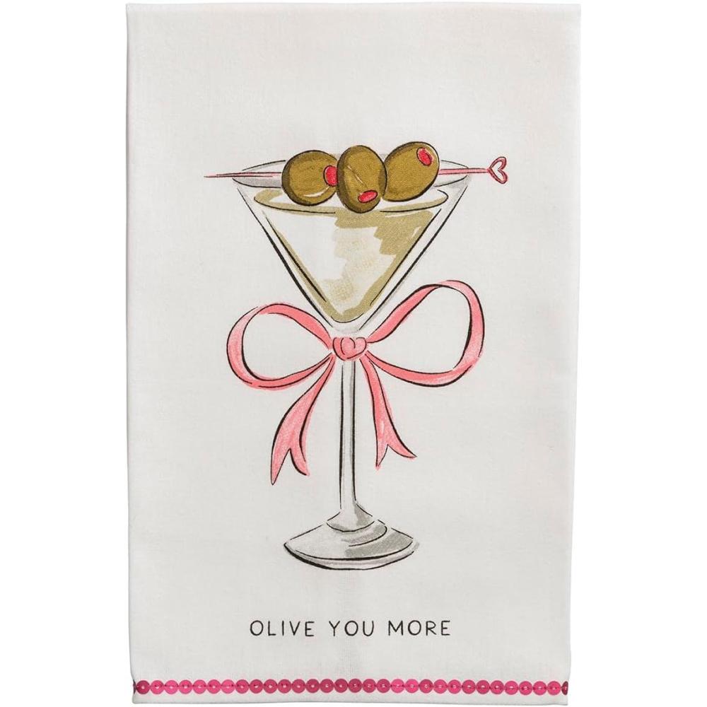 imageMud Pie Valentines Day Olive You Sequin Towel