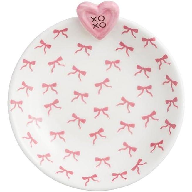 imageMud Pie Valentines Day Pink Bow Tidbit Dish
