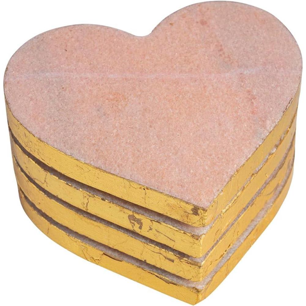 imageMud Pie Valentines Day Pink Heart Coaster Set