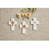 Mud Pie Ceramic and Gold Heart Cross; 6″ x 4″