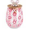 Mud Pie Valentine’s Day Bow Pattern Wine Glass & Stopper Set(Pink)