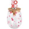 Mud Pie Valentine’s Day Bow Pattern Wine Glass & Stopper Set(Pink)