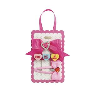 Mud Pie Girls Kids Valentine’s Day Hair Clip, Light/Pastel Pink, 2″ Wide(Pink)