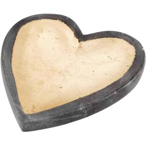Mud Pie Gray Marble Foil Heart Tray