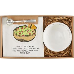 Mud Pie Guacamole Gift Box Set | Includes Circa Guacamole Bowl and Kitchen Towel