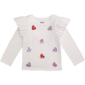 Mud Pie Kids Valentine’s Day Girl Heart Tee(White)