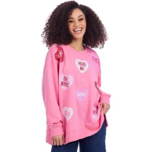 Mud Pie Women’s Valentine Sparkle Sweatshirt(Pink)