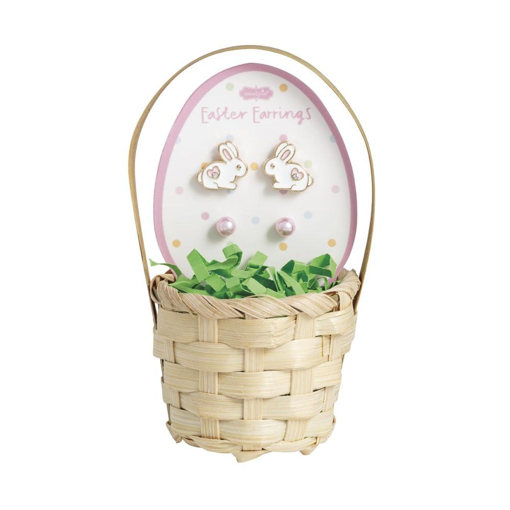 image:imageMud Pie Little Girl White Easter Bunny Stud EarringsWHITE