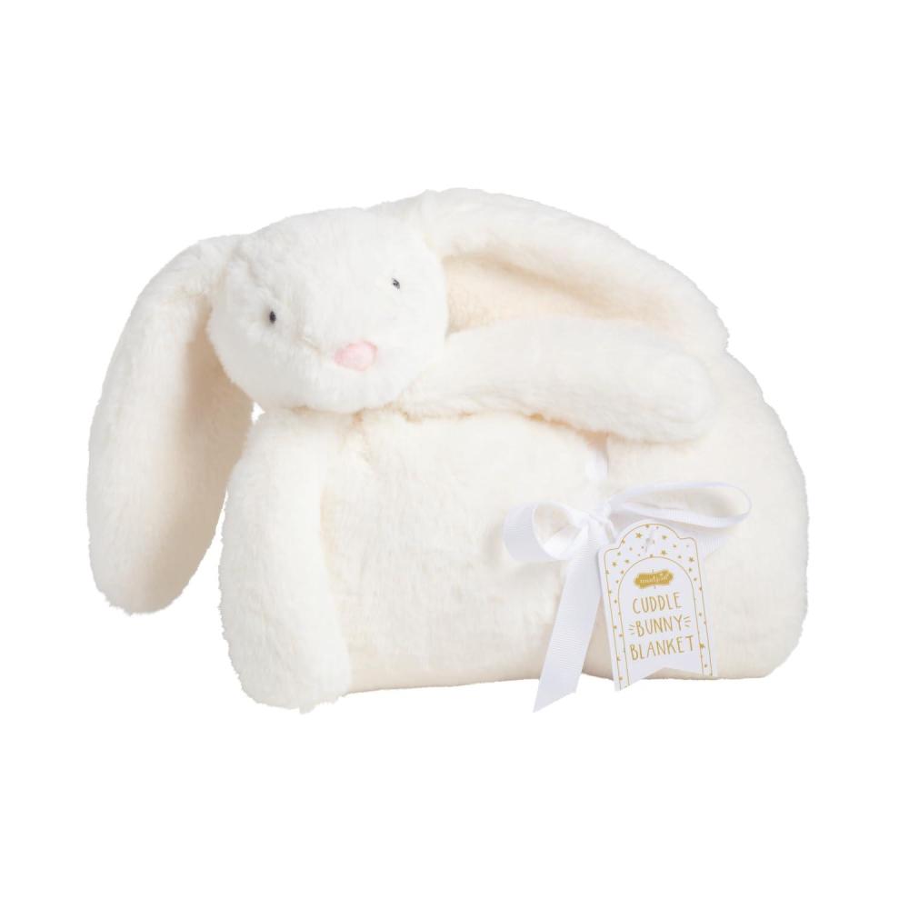 image:imageMud Pie Pink Bunny Plush BlanketWhite