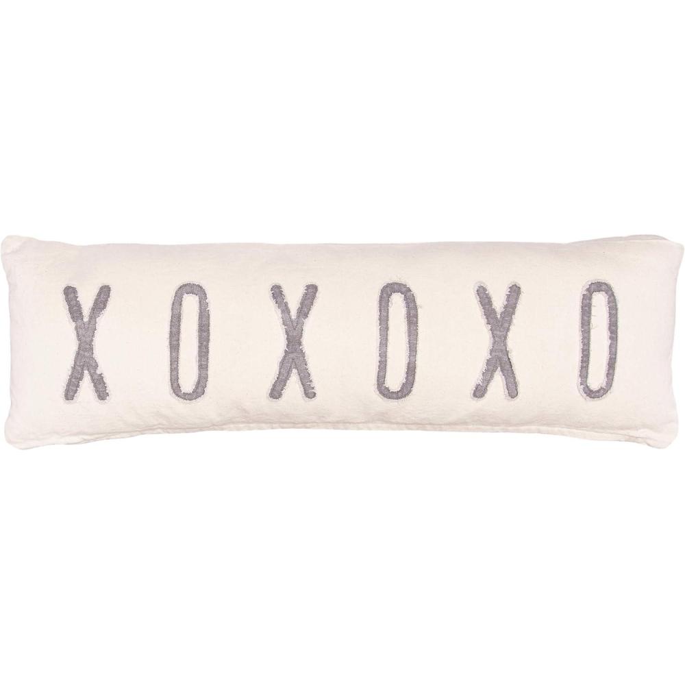 image:imageMud Pie Polyester XOXOXO Washed Canvas Long Pillow 4163015 1 Count Pack of 1XOXOXO