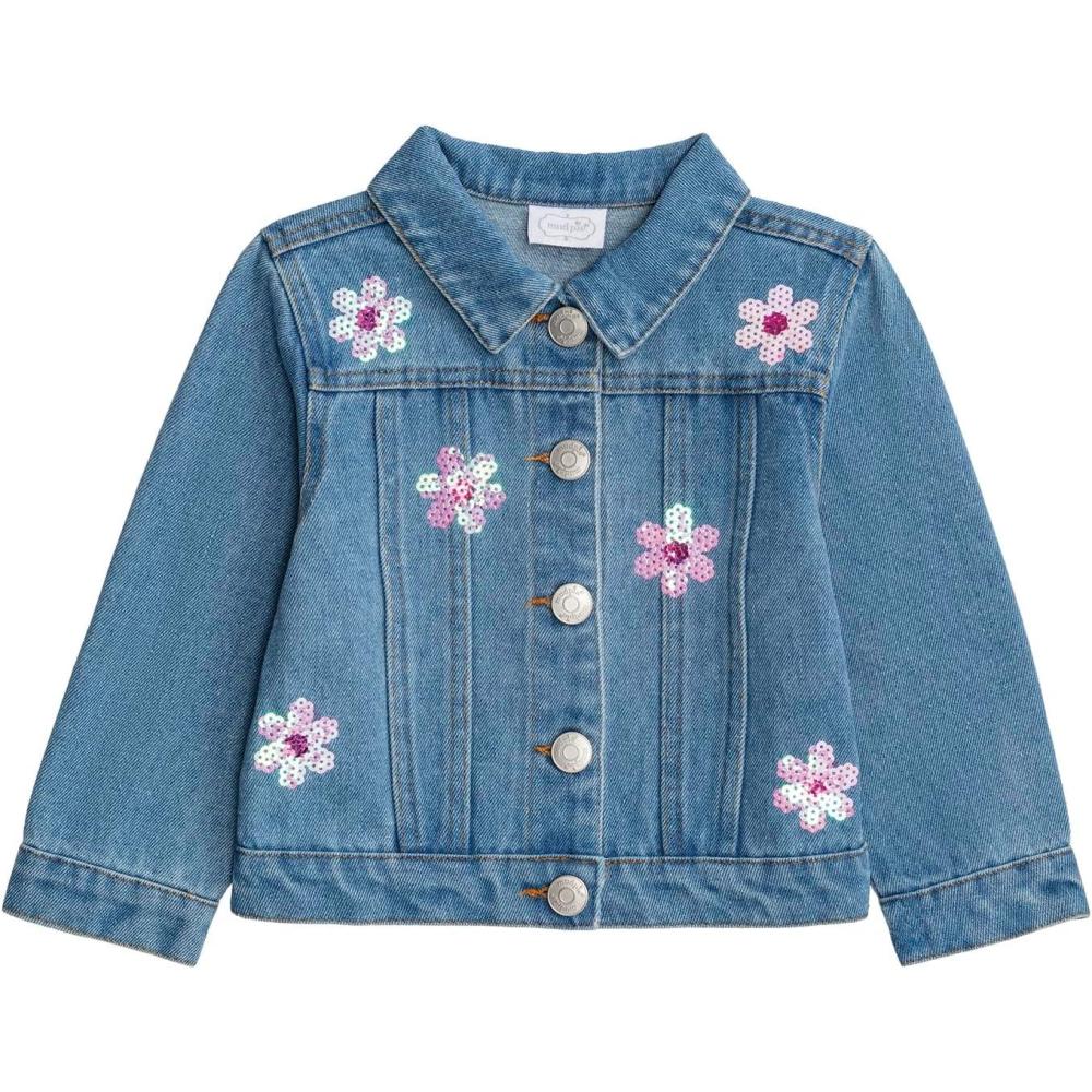 image:imageMud Pie Toddler Girl Sequin Daisy Denim Jacket