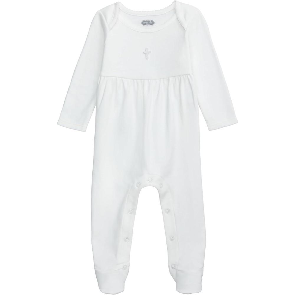image:imageMud Pie Unisex Baby Ivory Sleeper with Crochet Cross