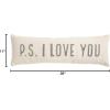 Mud Pie Polyester XOXOXO Washed Canvas Long Pillow 4163015, 1 Count (Pack of 1)(PS I LOVE YOU)