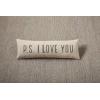 Mud Pie Polyester XOXOXO Washed Canvas Long Pillow 4163015, 1 Count (Pack of 1)(PS I LOVE YOU)