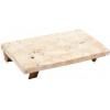 Mud Pie Small Travertine Footed Tray; 4″ x 9″