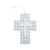 Mud Pie Blue Ceramic Gingham Decorative Cross(BLUE)