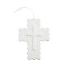 Mud Pie Blue Ceramic Gingham Decorative Cross(WHITE)