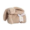 Mud Pie Pink Bunny Plush Blanket(Beige/Khaki)