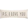 Mud Pie Polyester XOXOXO Washed Canvas Long Pillow 4163015, 1 Count (Pack of 1)(PS I LOVE YOU)